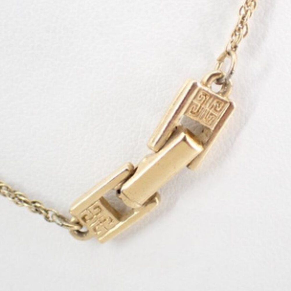 SUPER RARE! Vintage Givenchy Pearl Drop Necklace Gold Tone 16" 💎✨ - Picture 2 of 4